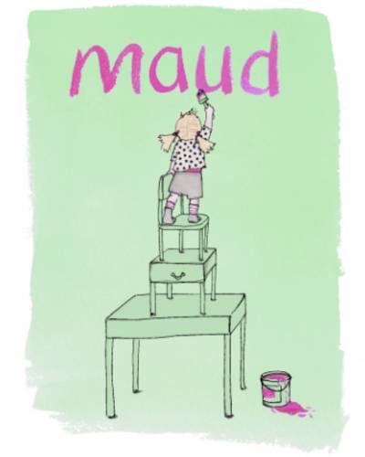 Illustratie geboortekaartje Maud